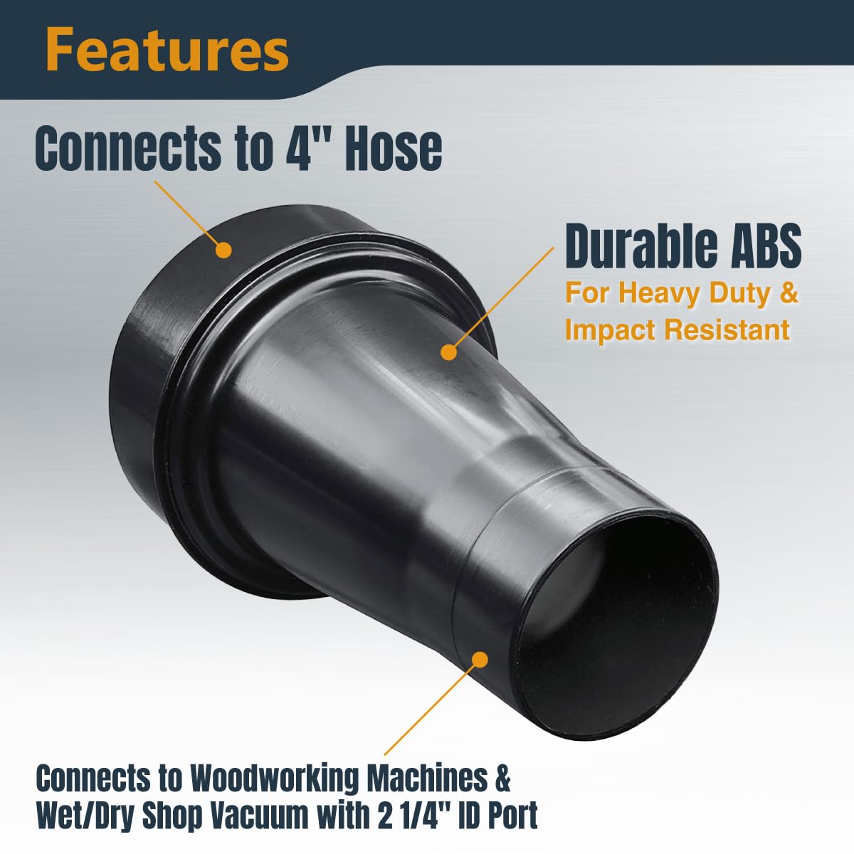 Amazon | POWERTEC 70147 Tapered Adapter, 4-Inch to 2-1/4-Inch by